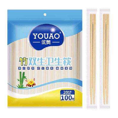 优奥连体双生一次性筷子100支
