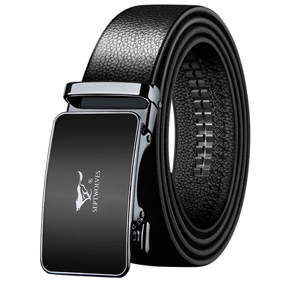 裤腰带七匹狼纯牛皮男士合金商务