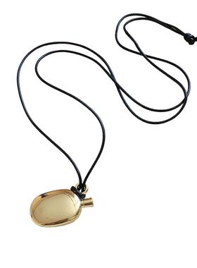 皮绳合金水壶吊坠项链