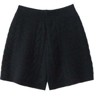 哇！收藏级好穿！加厚山羊绒短裤休闲直筒针织裤子女外穿秋冬季