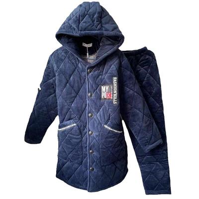 加厚加绒夹棉睡衣男士