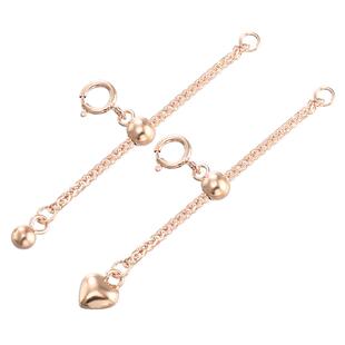 925银项链延长链加长十字肖邦闪O链18K金手链链条调节尾链DIY配件