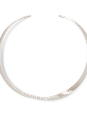 密镶锆石拉丝项圈女原创小众设