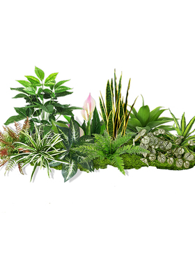 仿真花假花造景商场室内橱窗装饰摆件落地仿真植物小草布置微景观
