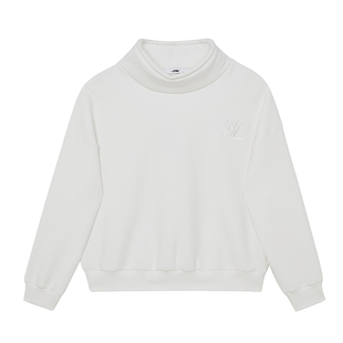 VWL高领纯棉宽松卫衣 新款男女情侣装春秋季宽松简约长袖上衣