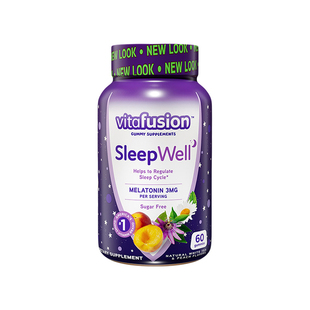 美国vitafusion褪黑素睡眠软糖3mg助眠VF安瓶助眠糖60粒 2瓶装