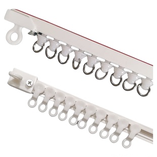 窗帘滑轨轨道免打孔侧装顶装自粘静音超薄导轨配件杆粘轨滑道粘贴