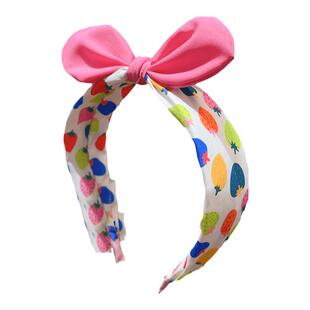 儿童彩色蝴蝶结发箍宽边女款夏季外出百搭高颅顶头箍洗脸专用发卡