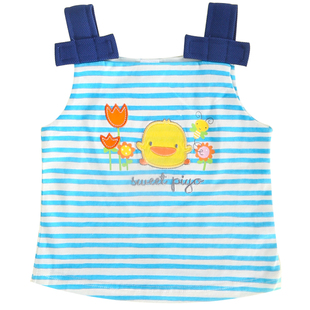 黄色小鸭女童背心可爱夏童装女宝宝吊带衫纯棉2-4女孩上衣打底衫