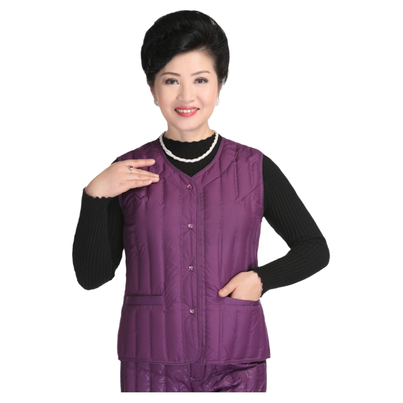 雅鹿新款妈妈冬季羽绒马甲女