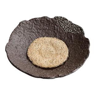 圭隐堂手工鎏银粗陶茶盘壶承老岩泥中式复古家用茶壶茶托盘干泡台