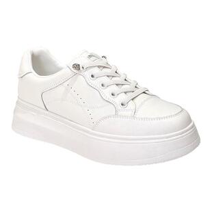 COMELY康莉2026厚底圆头透气一脚蹬休闲板鞋增高小白鞋女KKF61028