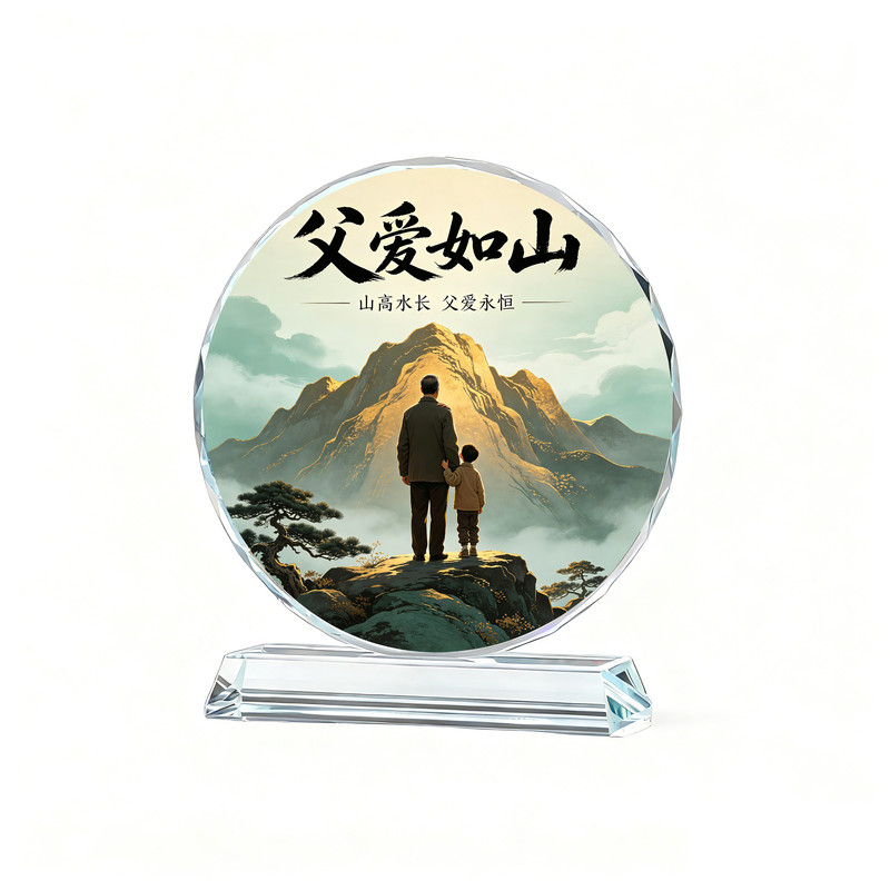 父亲节生日礼送爸爸老公水晶摆件