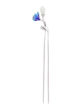 玉兰花纯银步摇发簪女古风高级感