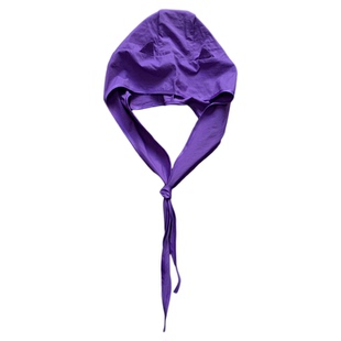 秋季户外出游防晒潮牌帽子紫色高级感包头帽男女百搭装饰绑带头巾