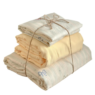 A类纯棉双层纱床上四件套全棉2026新款床单被套三件套床笠款床品3