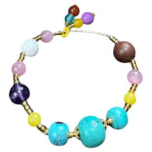 藏文化博物院绿松石藏香手串佛珠高端天青石手链