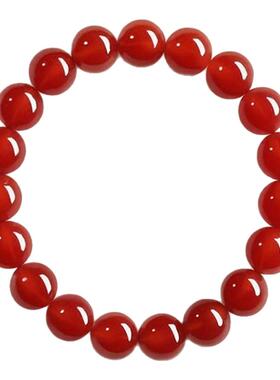 天然巴西红玛瑙手串红水晶手链女