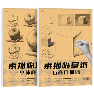 素描临摹纸石膏几何体单体静物画本形体结构零基础学入门照片临摹范本画册画画绘画初级高考联考美术教材教学