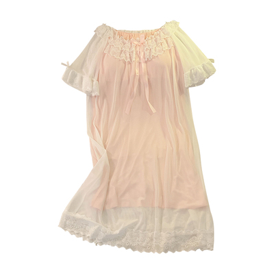 睡裙女夏季莫代尔网纱带胸垫睡衣