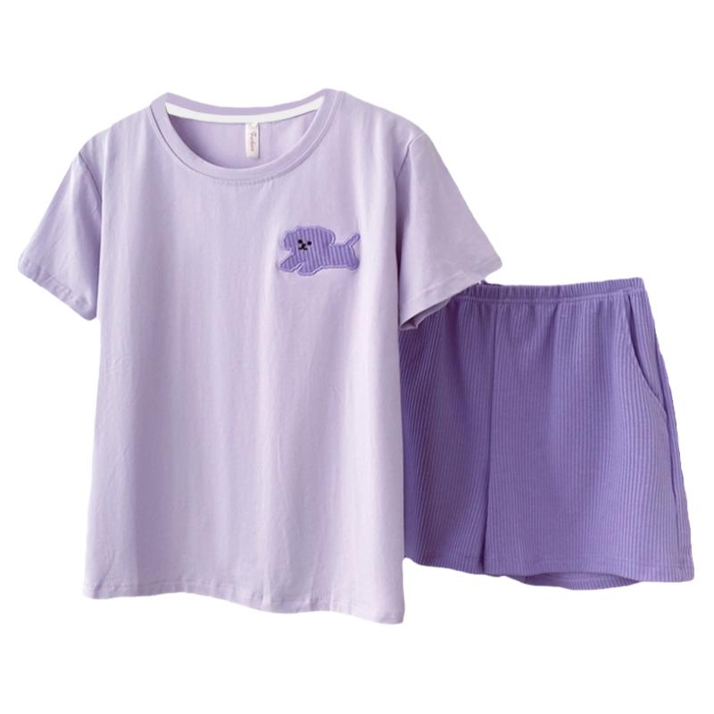 夏季纯棉短袖睡衣休闲家居服套装