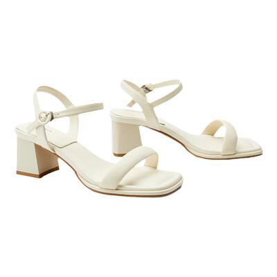 一字带露趾粗跟凉鞋王小毒