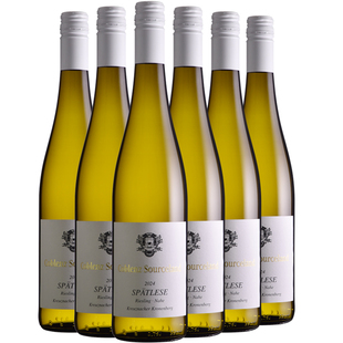 德国晚收甜白雷司令整箱6支装纳赫产区单一园葡萄酒进口粮酒750ml