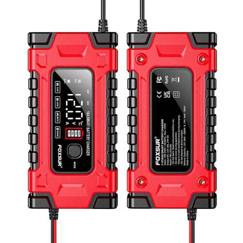 源头工厂电池充电器12V24V10A大修复屏智能脉冲汽车充电器数显