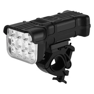 自行车前灯超亮喇叭灯电量显示多灯珠照明灯山地车电动自行车电筒