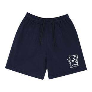 Gbiaior夏新款可爱风休闲运动短裤女束腰设计感小熊印花百搭裤子