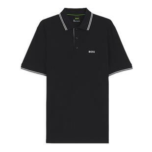 【父亲节礼物多色】BOSS博斯26夏棉质条纹撞色短袖Polo衫BOSSPolo