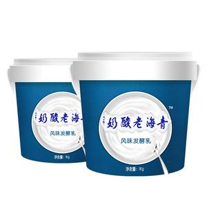 小西牛青海老酸奶桶酸1kg*2桶