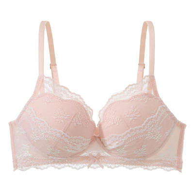 六只兔子蕾丝聚拢显大无钢圈文胸