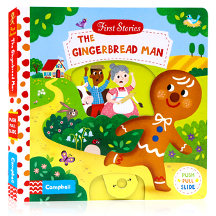 First Stories系列 姜饼人 机关操作书 英文原版绘本 The Gingerbread Man 小姜人经典童话故事 低幼启蒙机关操作纸板busy姊妹篇