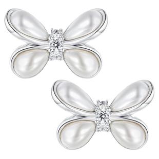 YVMIN尤目x SHUSHUTONG 人造珍珠蝴蝶花基础耳钉耳环新年生日礼物