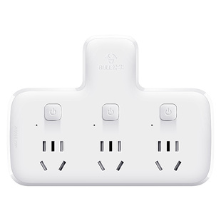 公牛插座一转多转换器带开关多孔位扩展一转二三插座不带线一分二