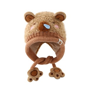 卡皮巴拉帽子儿童护耳小男孩宝中大秋冬季痞帅气潮流超好看的冬天