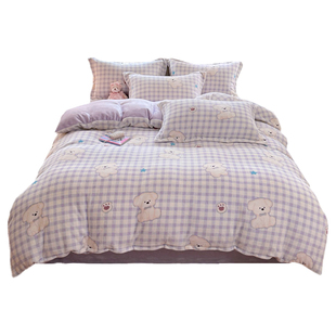 牛奶绒被套单件珊瑚绒被罩200x230cm冬加厚加绒法兰绒四件套1.5米