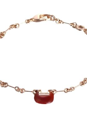 S925女纯银玛瑙简约手链百搭时尚