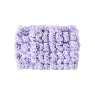 霜山棉制泡泡束发带宽边无束缚洗脸护肤发箍运动头箍透气吸汗头巾