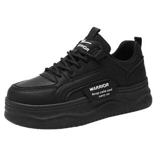 回力黑色鞋子女款春季2026新款厚底运动板鞋上班不累脚百搭小黑鞋