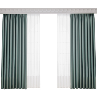 窗帘全遮光隔热防晒卧室客厅现代北欧简约挂钩式2021新款纯色布料