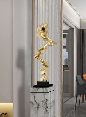 现代轻奢创意酒店大堂摆件会所玄关抽象客厅电视柜树脂雕塑艺术品