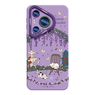 紫藤花园适用华为Pura80手机壳新款P60液态硅胶p70保护套p40pro全包防摔超薄可爱卡通创意的网红软p50por+