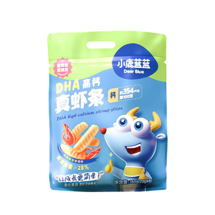 小鹿蓝蓝高钙真虾条宝宝大包装鲜虾片薯片小吃儿童膨化零食非油炸