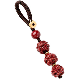 【杭州灵隐正品】朱砂十二生肖三合六合钥匙扣汽车挂件护身吊坠