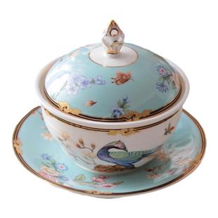 中国风包厢酒店摆台餐具套装陶瓷碗碟盘勺定制餐厅会所餐桌摆件