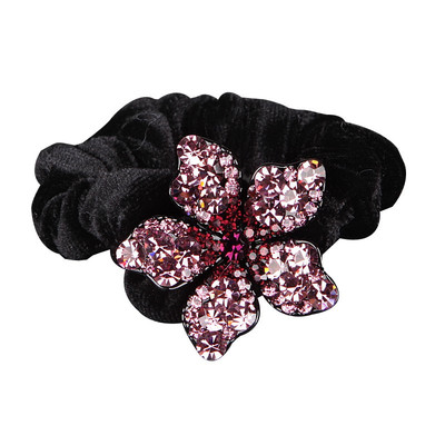 韩版妈妈盘头花型发绳水钻