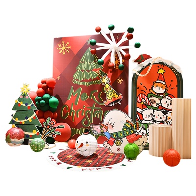 商场店铺圣诞节场景布置氛围装饰门店打卡拍照道具户外背景墙kt板