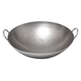 黄记手工铁锅老式家用炒锅双耳熟铁锅炒菜锅无涂层商用圆底大铁锅